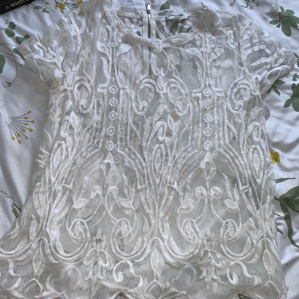 True Religion Lace Zip-Up Top